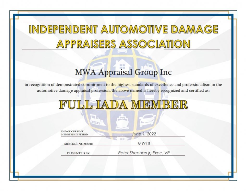 IADA Member Certificate